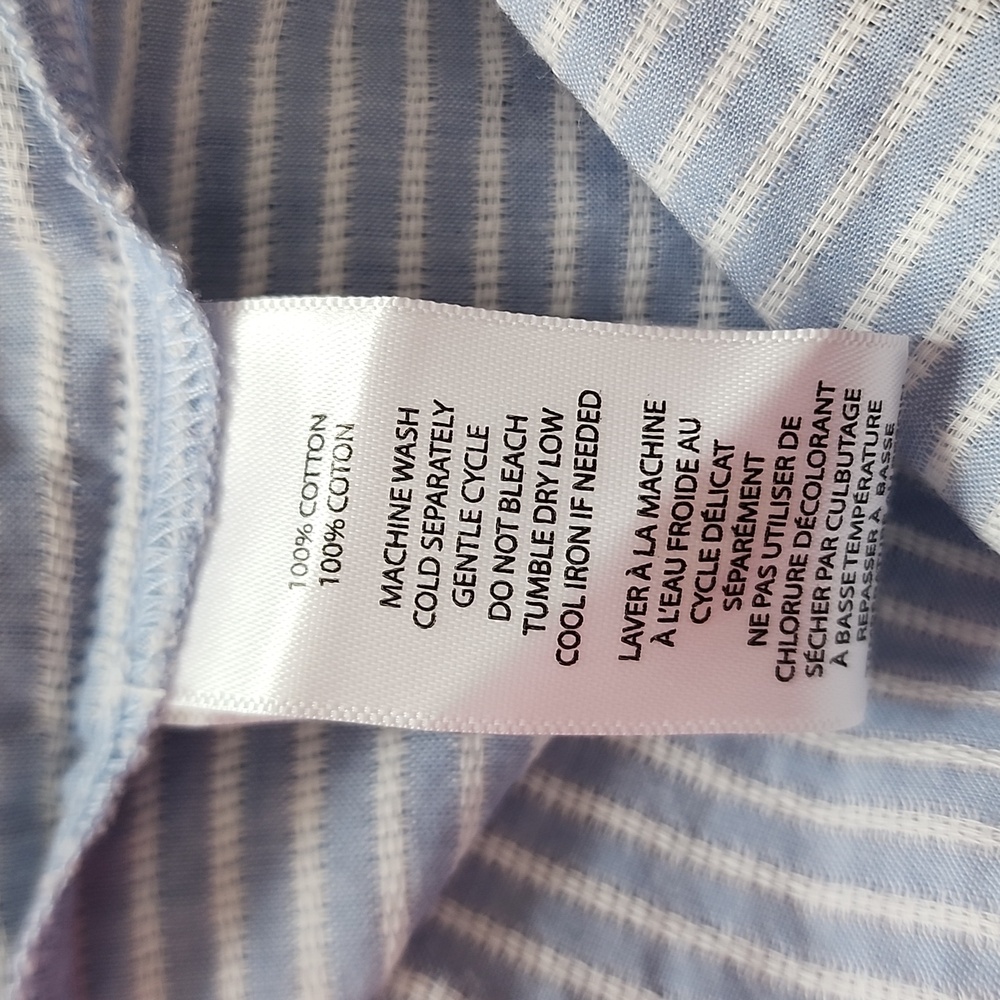Beachlunchlounge Blue Striped Pullover‎ Blouse Women's Medium - Picture 4 of 6